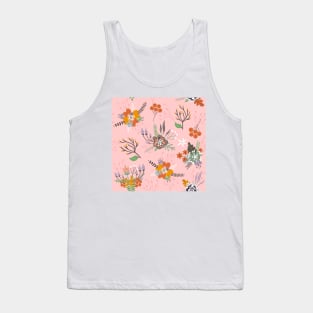 Floral Pattern Design- Peach Tank Top